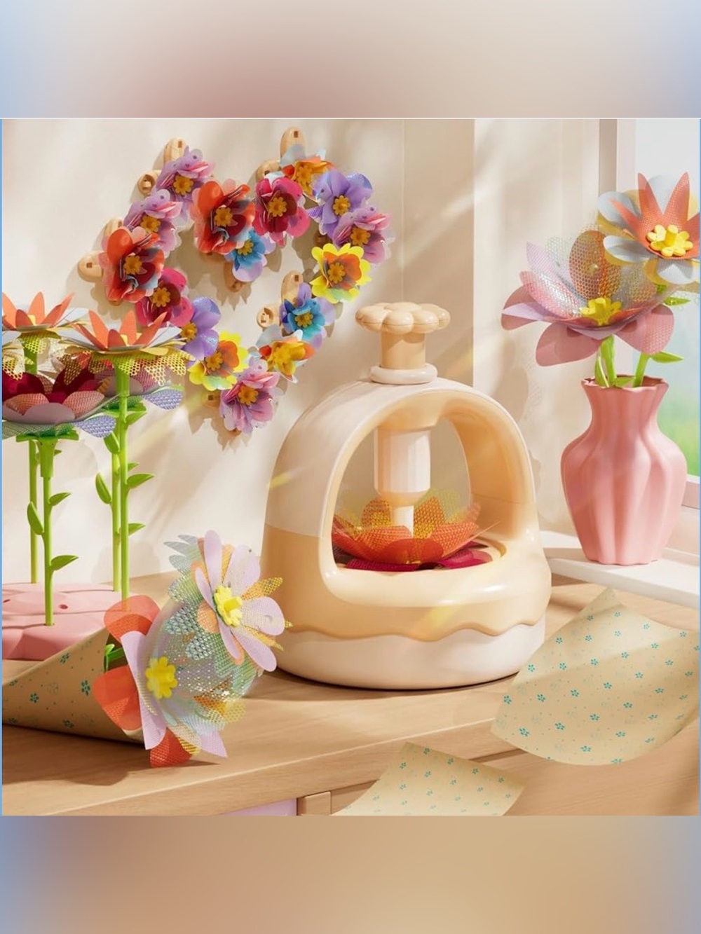 Fabric Flower Bouquet Craft Kit, DIY Arts & Crafts Toy for Kids, Creative Flower
